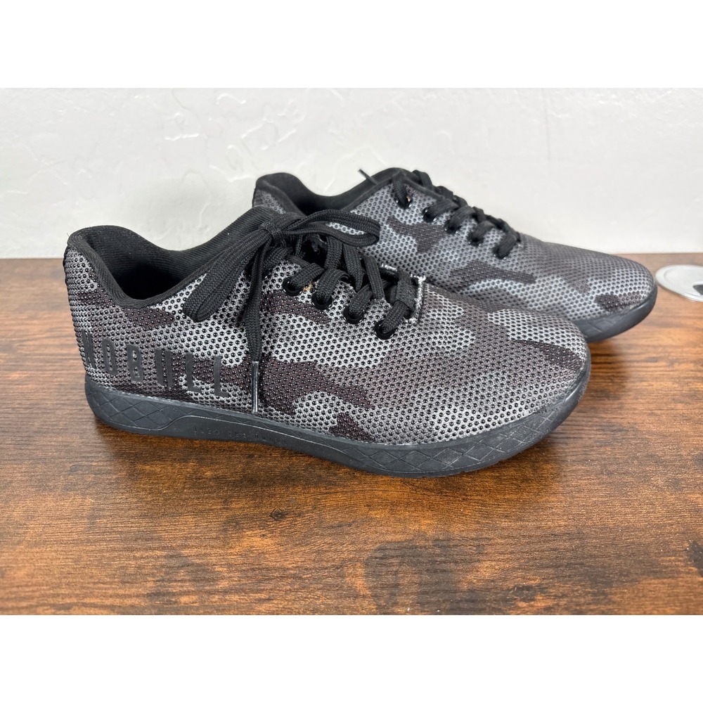 NOBULL Superfabric Trainer Black Grey Camo Mens 7.5 Womens 9 Training Shoes